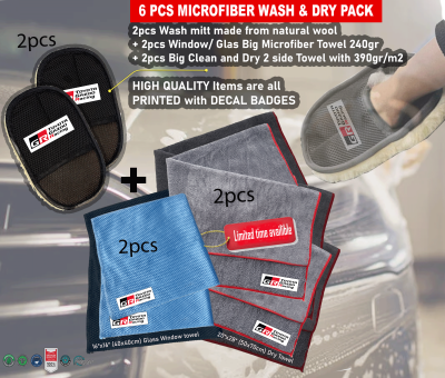 6 Pack Gr Gazoo Racing Car Detailing Kit Wash Mitt Microfiber Towel (2106)
