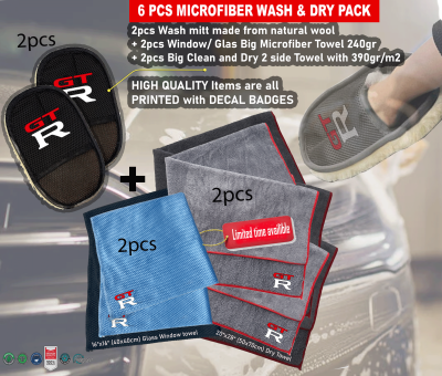 6Pack GTR Car Detailing Kit Wash Mitt Microfiber Towel (2092)