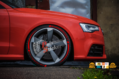 AUDISPORT QUATTRO red + Stripes , a Set for 4 tires (631)