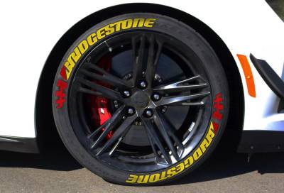 BRIDGESTONE yellow + FLAG red, a Set for 4 tires (795)