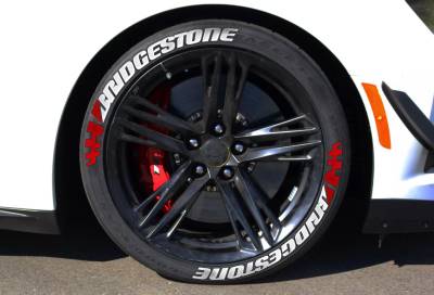 BRIDGESTONE + FLAG with red details, a Set for 4 tires (793)