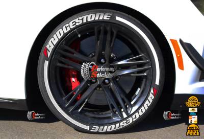 BRIDGESTONE + FLAG red + STRIPES, a Set for 4 tires (794)