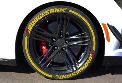 BRIDGESTONE + FLAG + STRIPES full yellow, a Set for 4 tires (796)