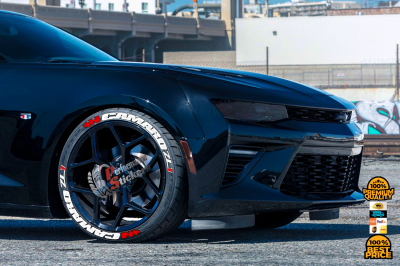 CAMARO + FLAG + ZL1 LOGO, a Set for 4 tires (778)