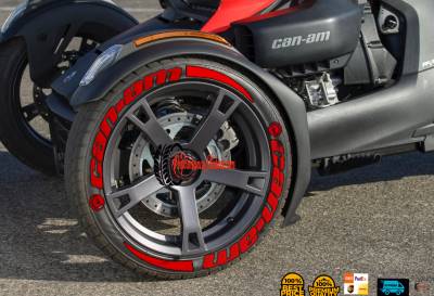 CAN-AM + LOGO full red, a Set for 3 tires (819)