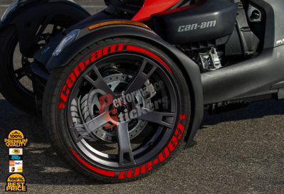 CAN-AM + LOGO full red, a Set for 3 tires (819)