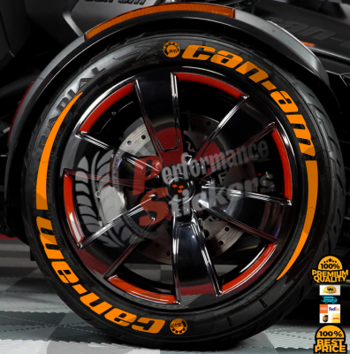 Can-Am + Stripes + Logo Full Orange ,Set for 3 Tires (854)