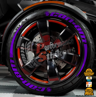 Can-Am + Stripes + Logo Full Purple ,Set for 3 Tires (857)