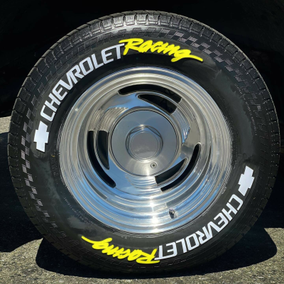 Chevrolet Racing White Yellow, Set for 4 Tires (1124)