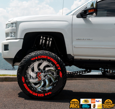 CHEVROLET SILVERADO red , a Set for 4 tires (580)