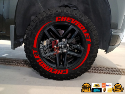 Chevrolet + Stripes Full Red, Set for 4 Tires (1115)