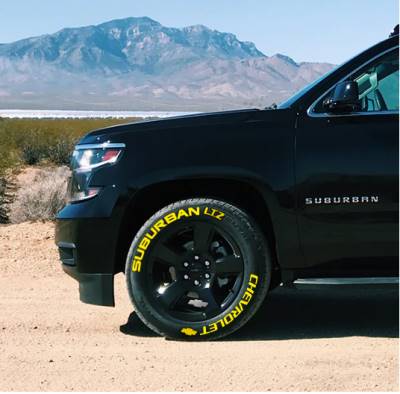 CHEVROLET SUBURBAN + LOGO + LTZ full yellow, a Set for 4 tires (788)