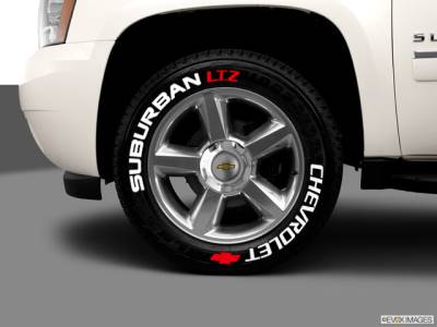 CHEVROLET SUBURBAN + LOGO + LTZ red, a Set for 4 tires (785)