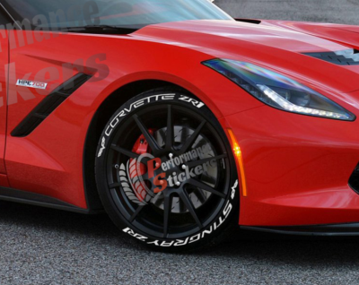 Corvette Stingray ZR1 + Logo Full White, Set for 4 Tires (1135)