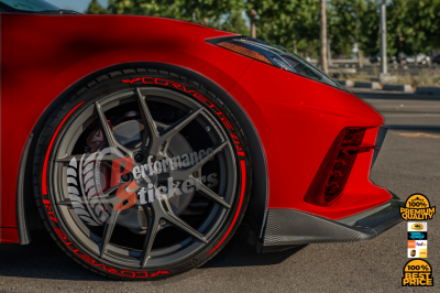 Corvette ZR1 + Stripes + Logo Full Red, Set for 4 Tires (1130)