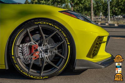 Corvette ZR1 + Stripes + Logo Full Yellow, Set for 4 Tires (1134)