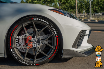 Corvette ZR1 + Stripes + Logo Red, Set for 4 Tires (1128)