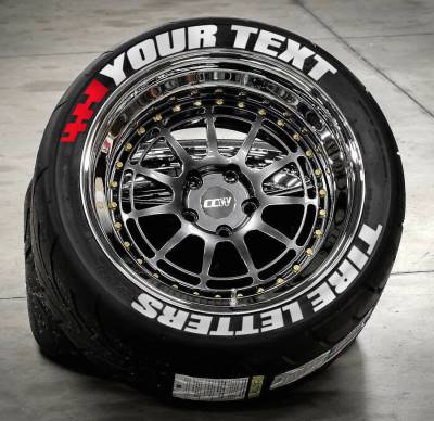 Create your own Customized Lettering with FLAGS for top and bottom for 4 Tires (-02)