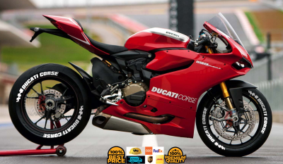 Ducati Corse + Flag White, Set For 2 Tires Both Sides Left And Right (1706)