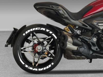 Ducati Diavel + Stripes + Logo, Set For 2 Tires Both Sides Left And Right (1938)
