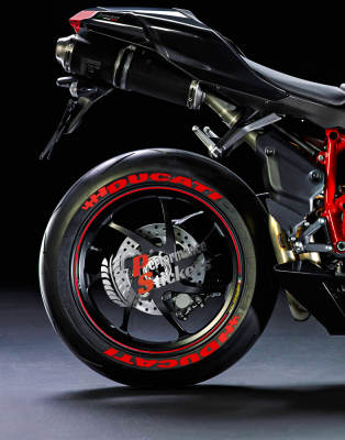 Ducati + Flag Full Red, Set For 2 Tires Both Sides Left And Right (1713)