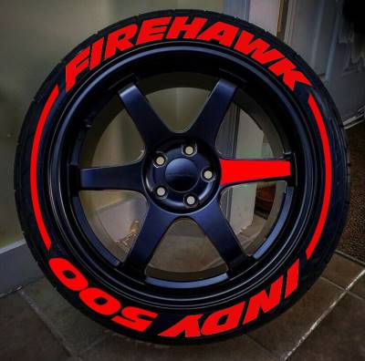 FIREHAWK INDY 500 + STRIPES RED ,a Set for 4 tires (105)