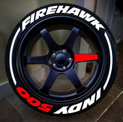 FIREHAWK INDY 500 + STRIPES WHITE , a Set  for 4 tires (175)