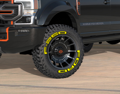 Ford F-250 Yellow, Set for 4 Tires (1259)