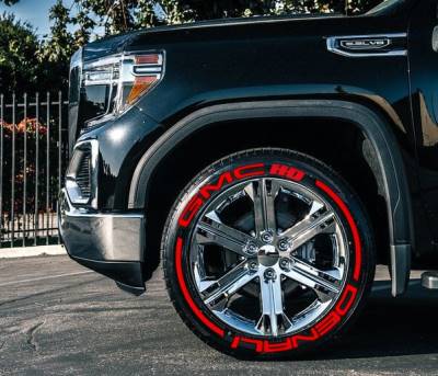 GMC DENALI + STRIPES RED , a Set for 4 tires (162)