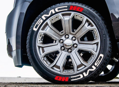 GMC White + HD Red, Set for 4 Tires (1315)