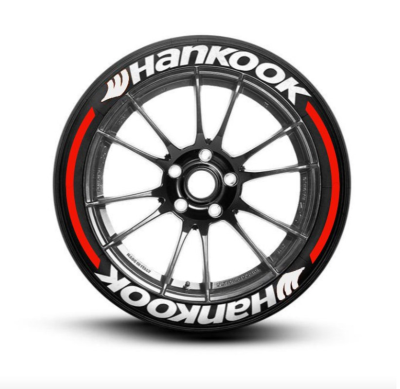 Hankook + Logo + Stripes Red, Set for 4 Tires (1335)