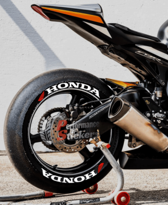 Honda + Logo Red, Set For 2 Tires Both Sides Left And Right (1882)