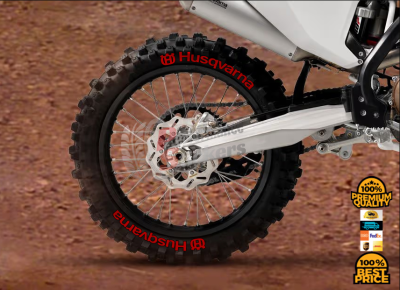 Husqvarna + Logo Red, Set For 2 Tires Both Sides Left And Right (1723)