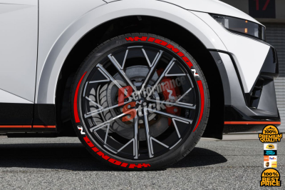 Ioniq + Stripes Red + Logo, Set for 4 Tires (1669)