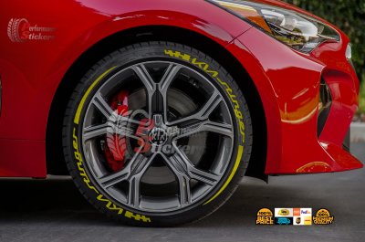 Kia Stinger + Flag + Stripes Full Red, Set for 4 Tires (1345)