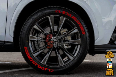 Lexus F Sport + Logo Full Red, Set for 4 Tires (1372)