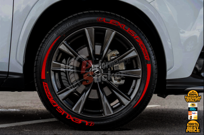 Lexus F Sport + Stripes + Logo Full Red, Set for 4 Tires (1373)