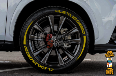 Lexus F Sport + Stripes + Logo Full Yellow, Set for 4 Tires (1375)