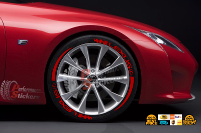 Lexus + Stripes + Logo Red, Set for 4 Tires (1365)