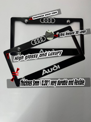 License Plate Frame for All AUDI 2 PCS Front & Rear(1808)