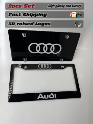 License Plate Frame for All AUDI 2 PCS Front&Rear(1807)