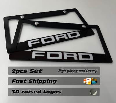 License Plate Frame for All Ford 2 PCS Front & Rear (1852)