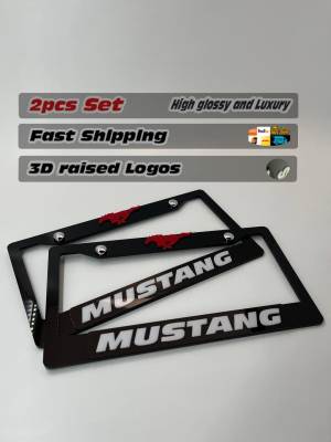 License Plate Frame for All Mustang 2 PCS Front & Rear (1838)