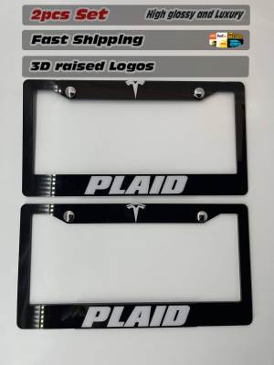 License Plate Frame for All TESLA PLAID 2 PCS Front & Rear (1819)