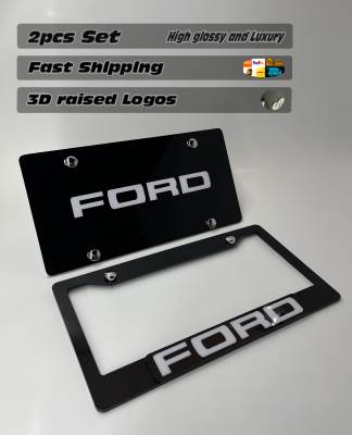 License Plate Frame for Ford 2 PCS Front & Rear (1851)