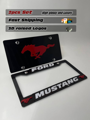 License Plate Frame for FORD MUSTANG 2 PCS Front & Rear(1812)