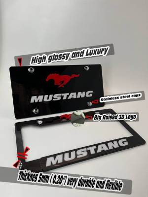 License Plate Frame for MUSTANG 2 PCS Front & Rear (1837)