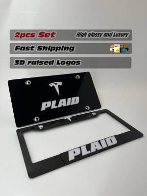 License Plate Frame for TESLA PLAID 2 PCS Front & Rear (1841)