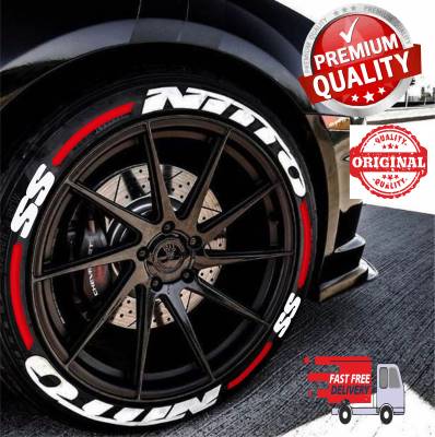 NITTO SS WHITE + STRIPES RED , a Set for 4 tires (213)