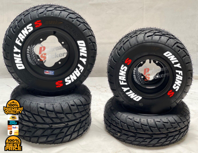 ONLY FANS + LOGO red, a Set for 4 tires (817)